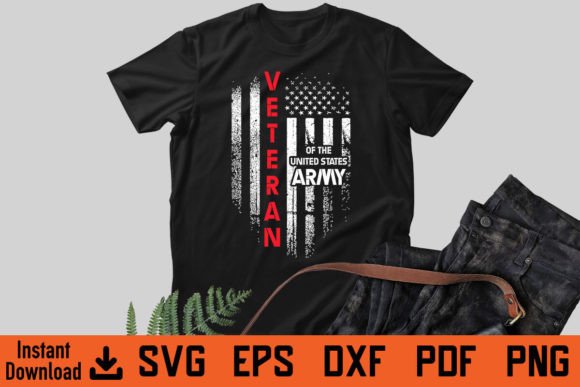Army USA Flag Veteran Gift Shirt Design for Branding and Packaging