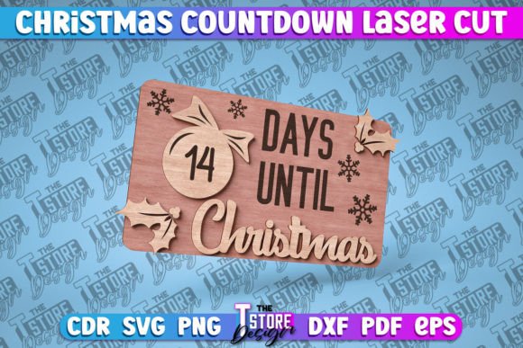 Christmas Countdown Laser Cut SVG Design for Winter Amp Projects