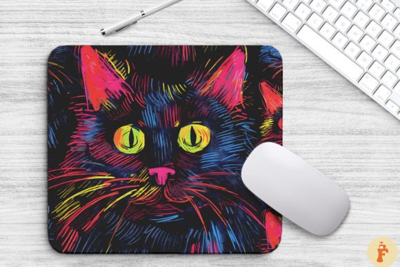 Colorful Scribble Cat Pattern Mouse Pad Review