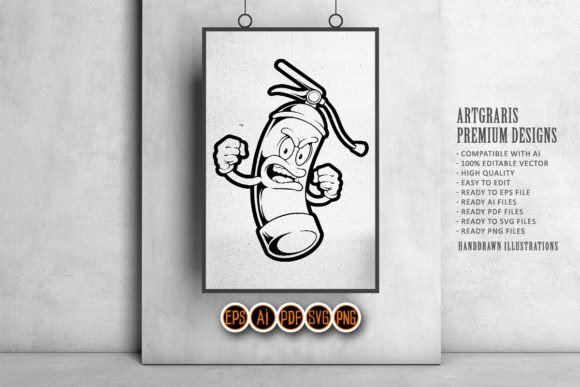 Fire Extinguisher Logo for Graphics and Crafts