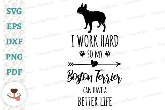 Fun Boston Terrier Graphic for Crafts and Design
