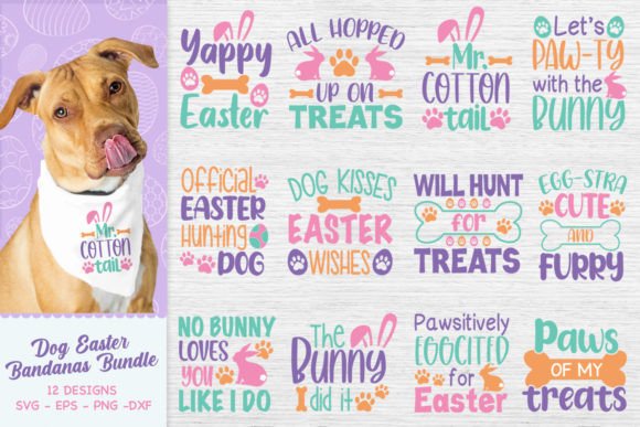 Fun Dog Easter Bandana Bundle Graphics for Creative Projects