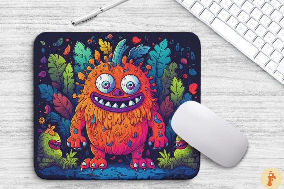 Funny and Cute Monster in a Jungle Graphics