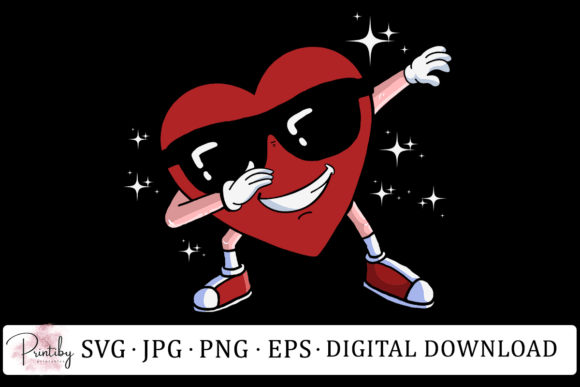 Funny Dabbing Heart Valentine’s Day Graphics