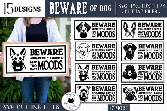 Funny Dog Signs Beware of Dog SVG Sign for Crafts and Graphics