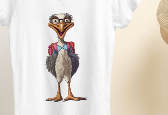 Funny Ostrich Png for T-Shirt Designs and Graphics