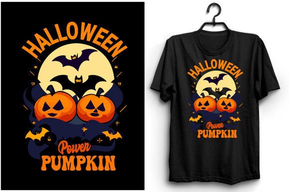 Halloween Power Pumpkin Vintage T-Shirt Graphics