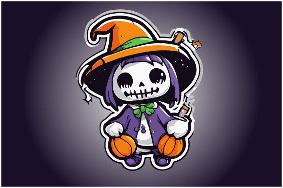 Happy Halloween Sticker Vector Design Review