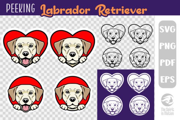 Peeking Labrador Valentine's Clipart: A Graphic Design Asset Review