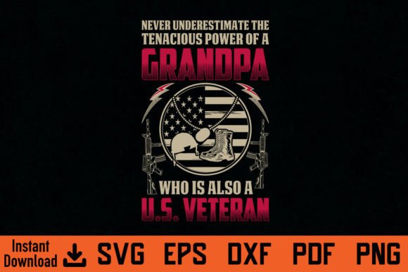 US Veteran Tee Shirt Gift for Grandpa