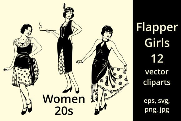 Women of 20s Set Graphics for Crafting